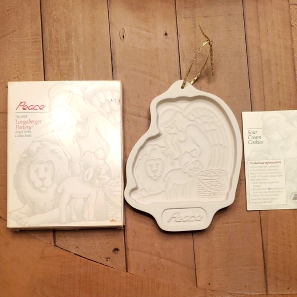 Longaberger Vintage 1993 Angel Series Peace Cookie Mold